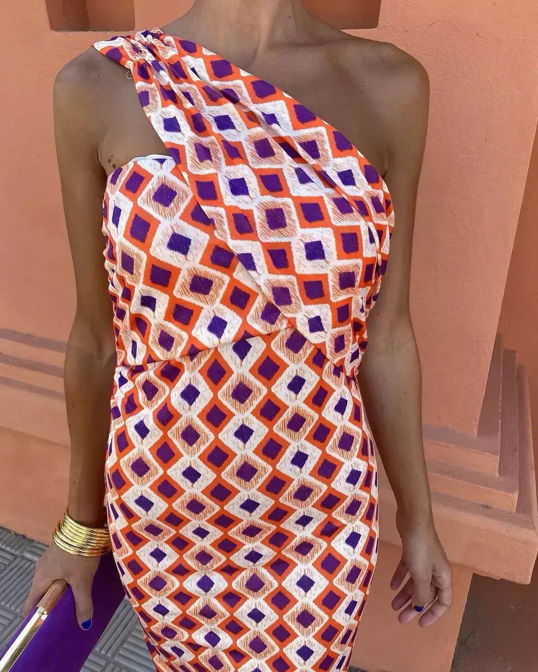 Women's One Shoulder Maxi Dress