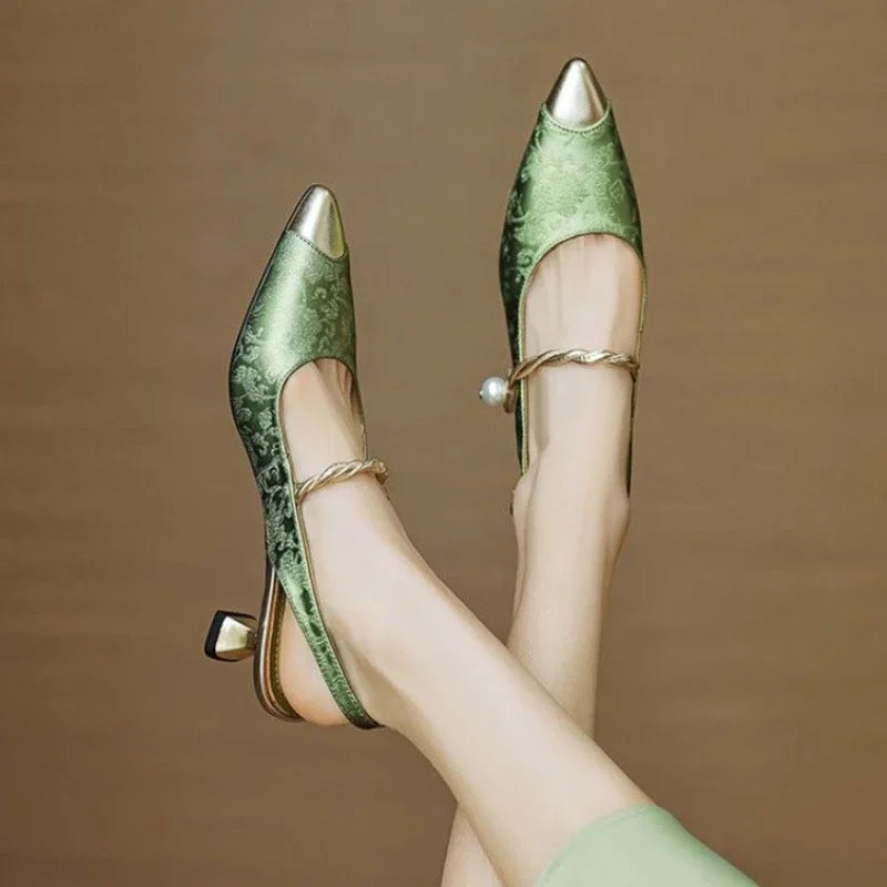 Women's Kitten Heel Slingback Heels
