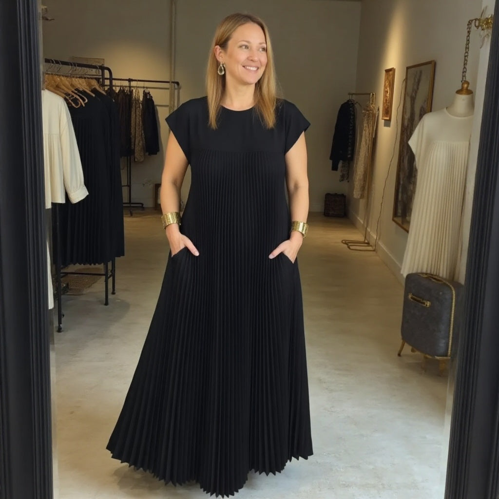 Women's Pleated Maxi Dress