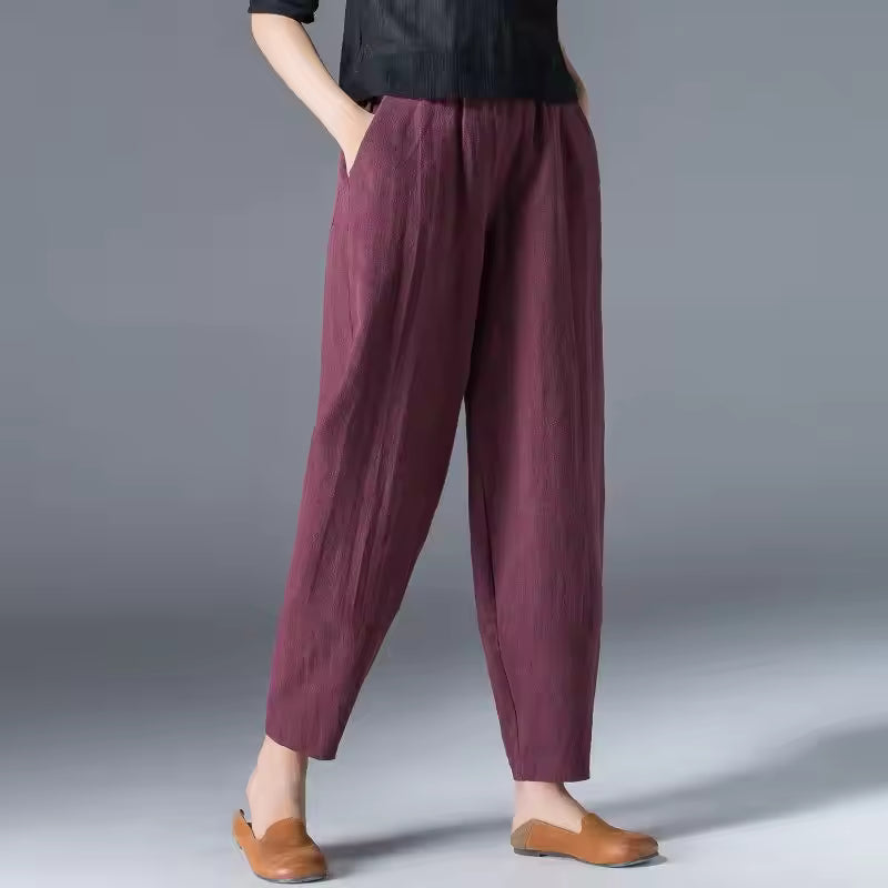 Women's Wide Leg Pants – Burgundy