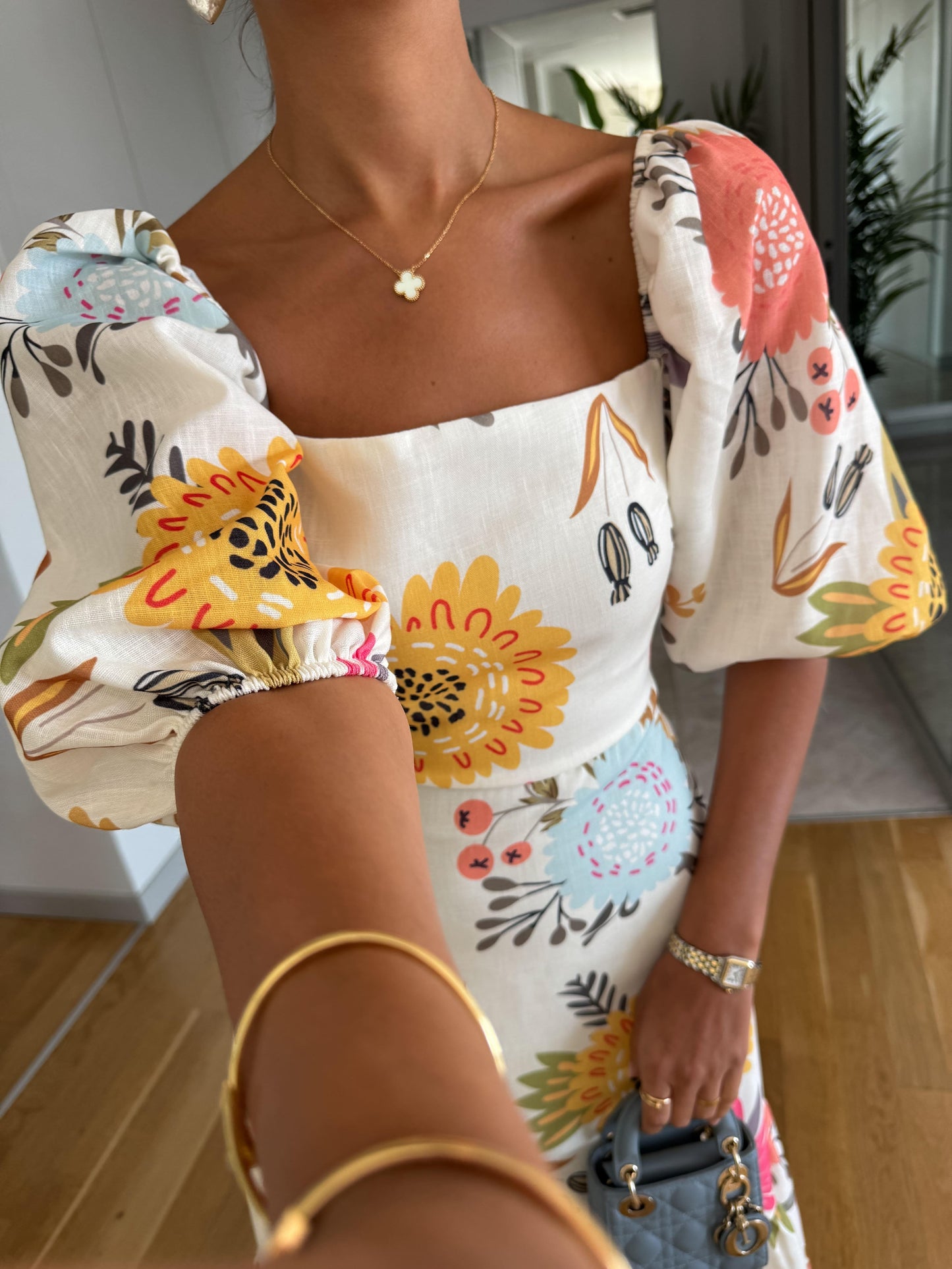 Women's Square Neck Midi Dress