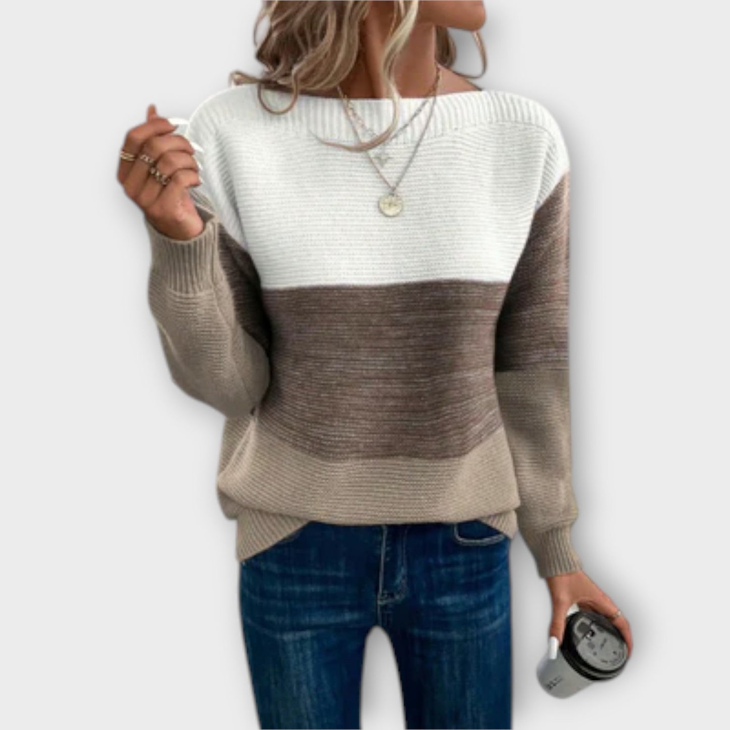 Women's Long Sleeve Sweater – Brown