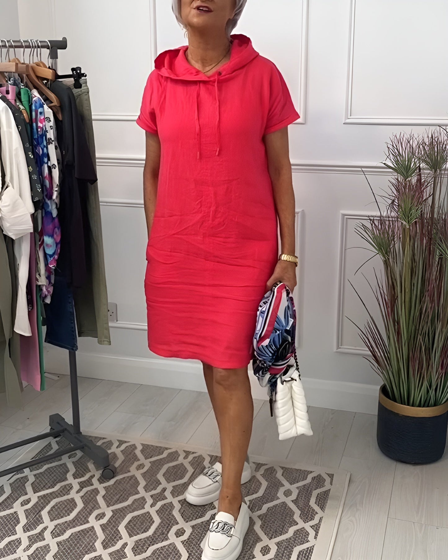 Women's Midi Dress – Red