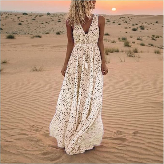 Women's Maxi Dress – Beige