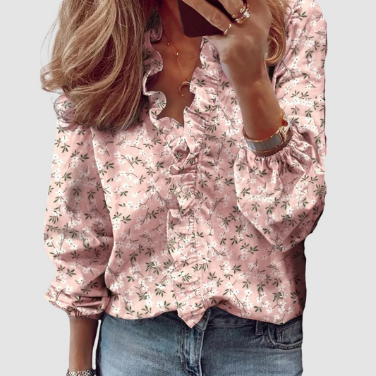 Women's Long Sleeve Blouse – Pink