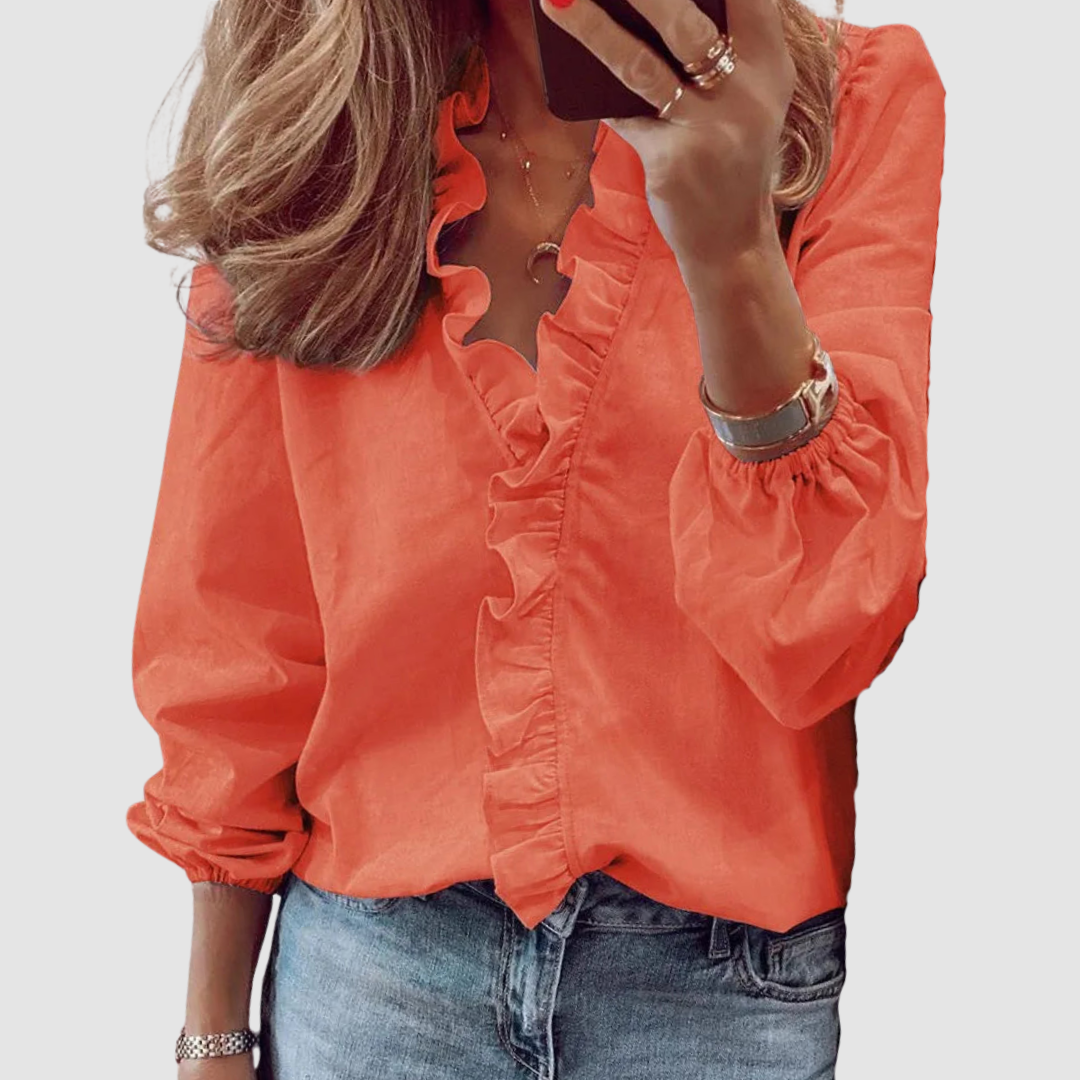Women's Long Sleeve Blouse – Red