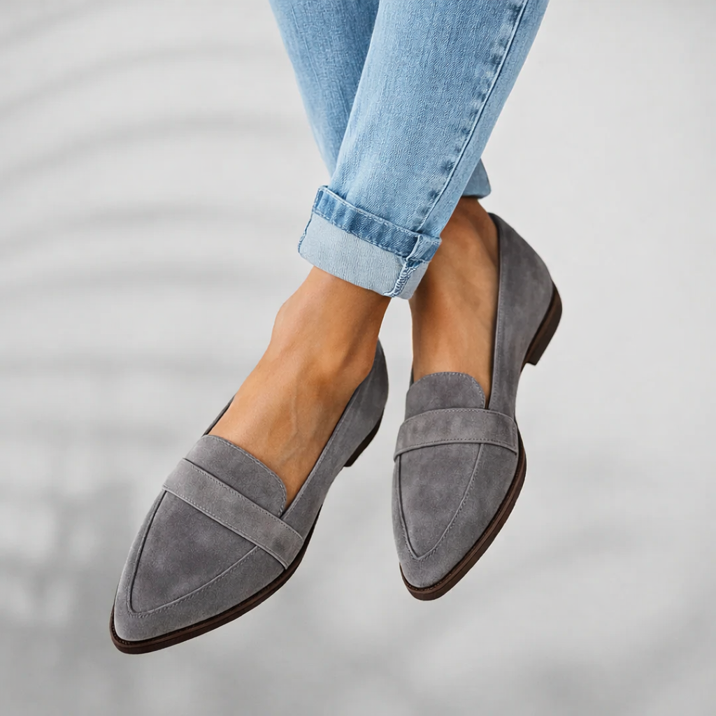 Women's Pointed Toe Loafers – Grey