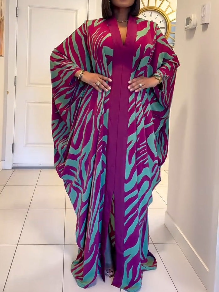 Women's V Neck Maxi Dress – Purple