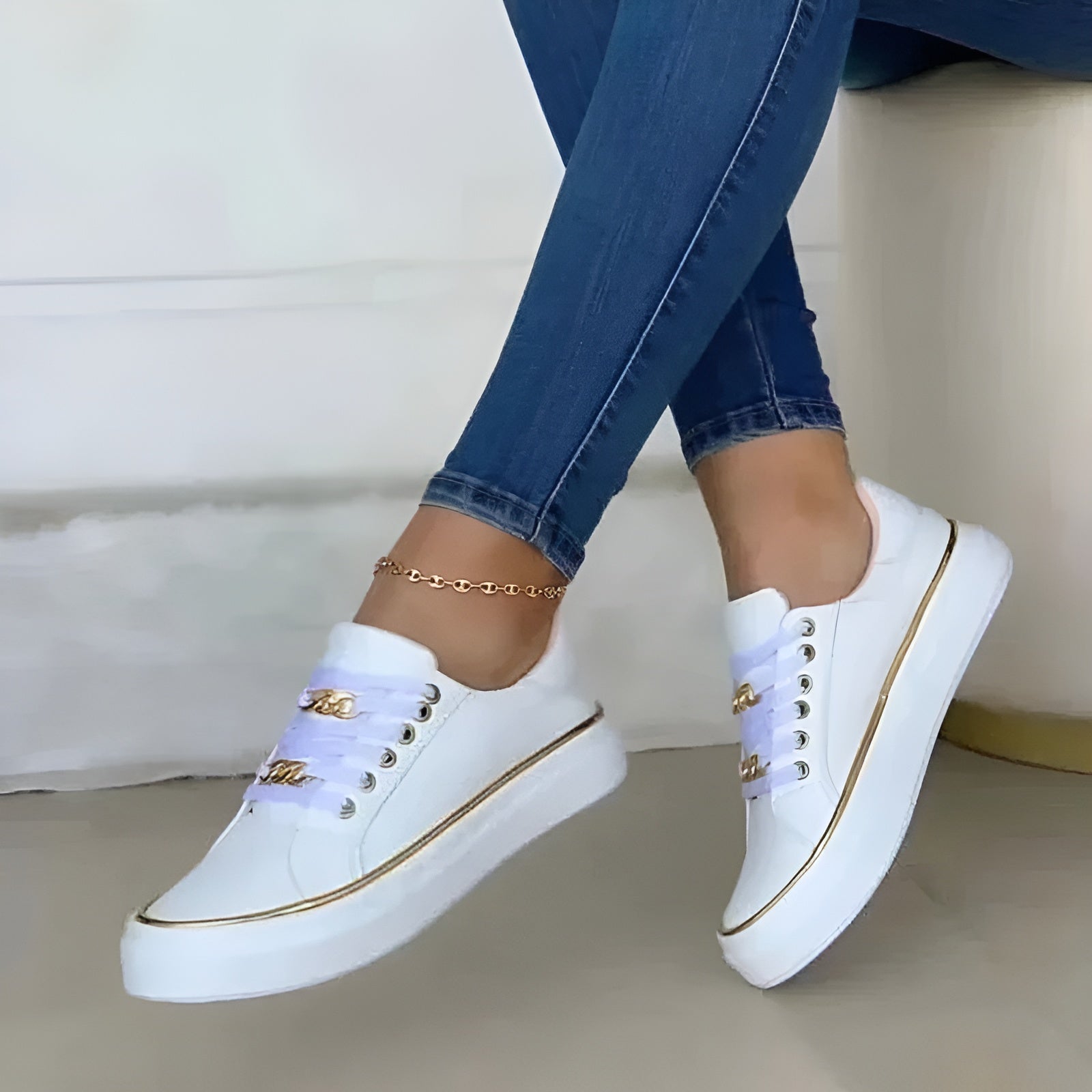 Women's Platform Sneakers – White
