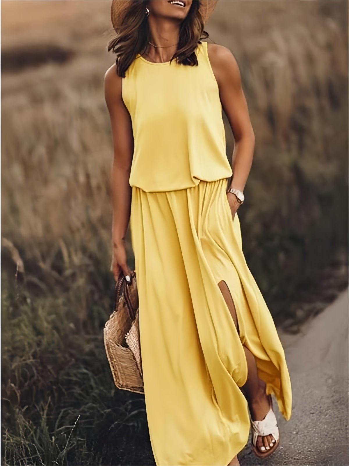 Women's Maxi Dress – Yellow