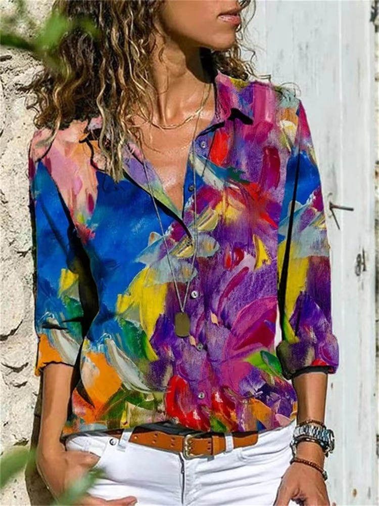 Women's Long Sleeve Blouse – Dark Pink