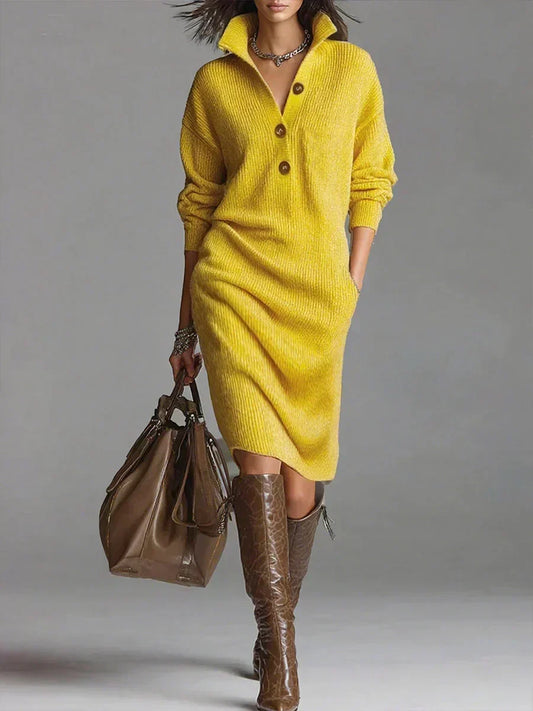 Women's Midi Dress – Yellow