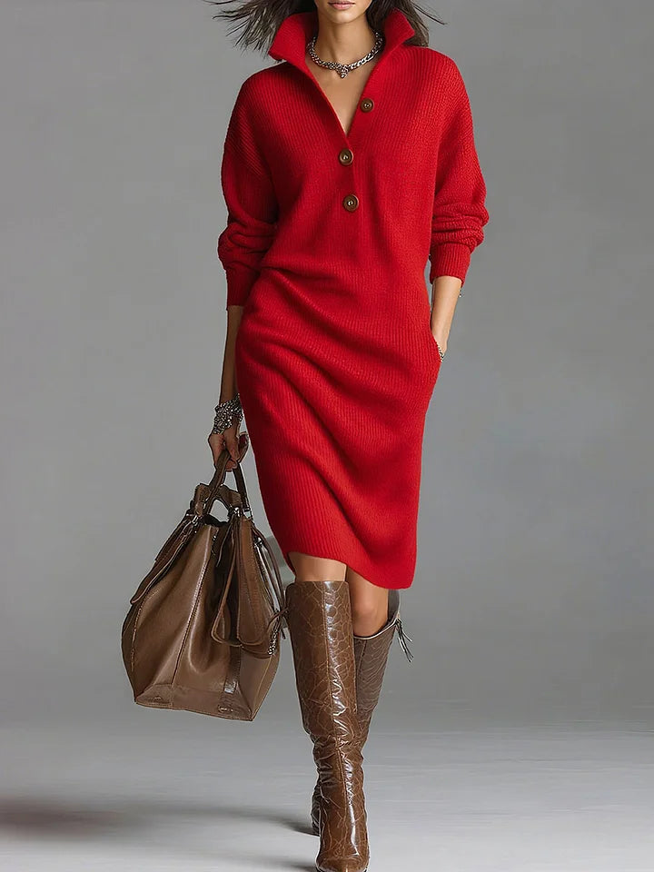 Women's Midi Dress – Red