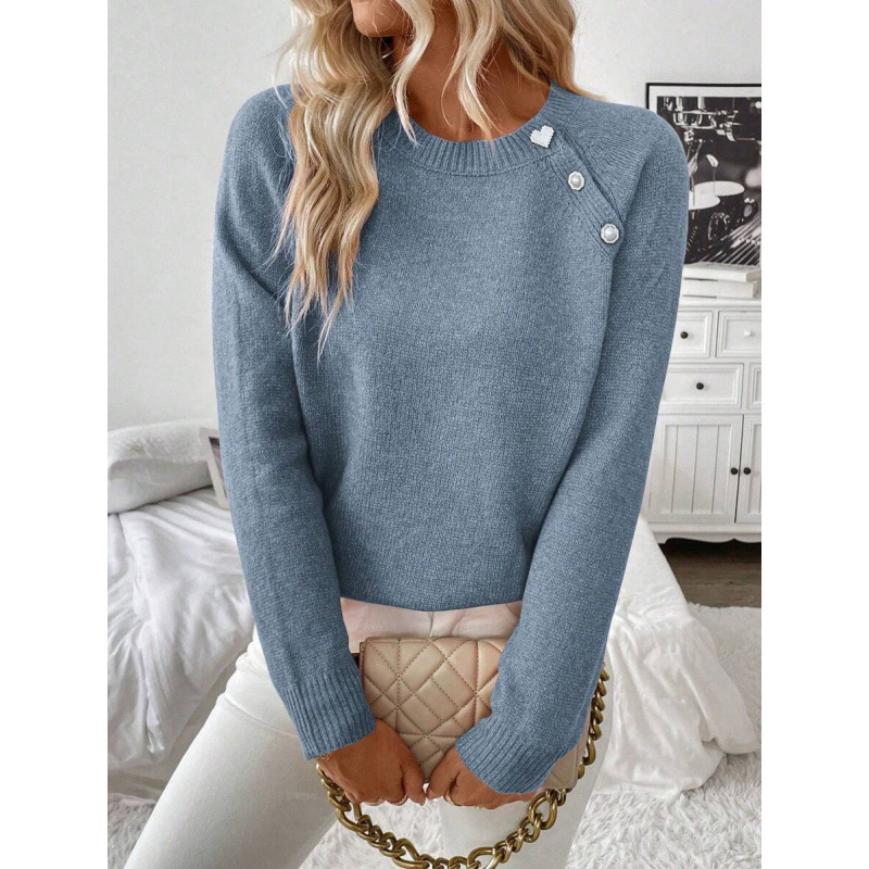 Women's Long Sleeve Sweater – Light Blue