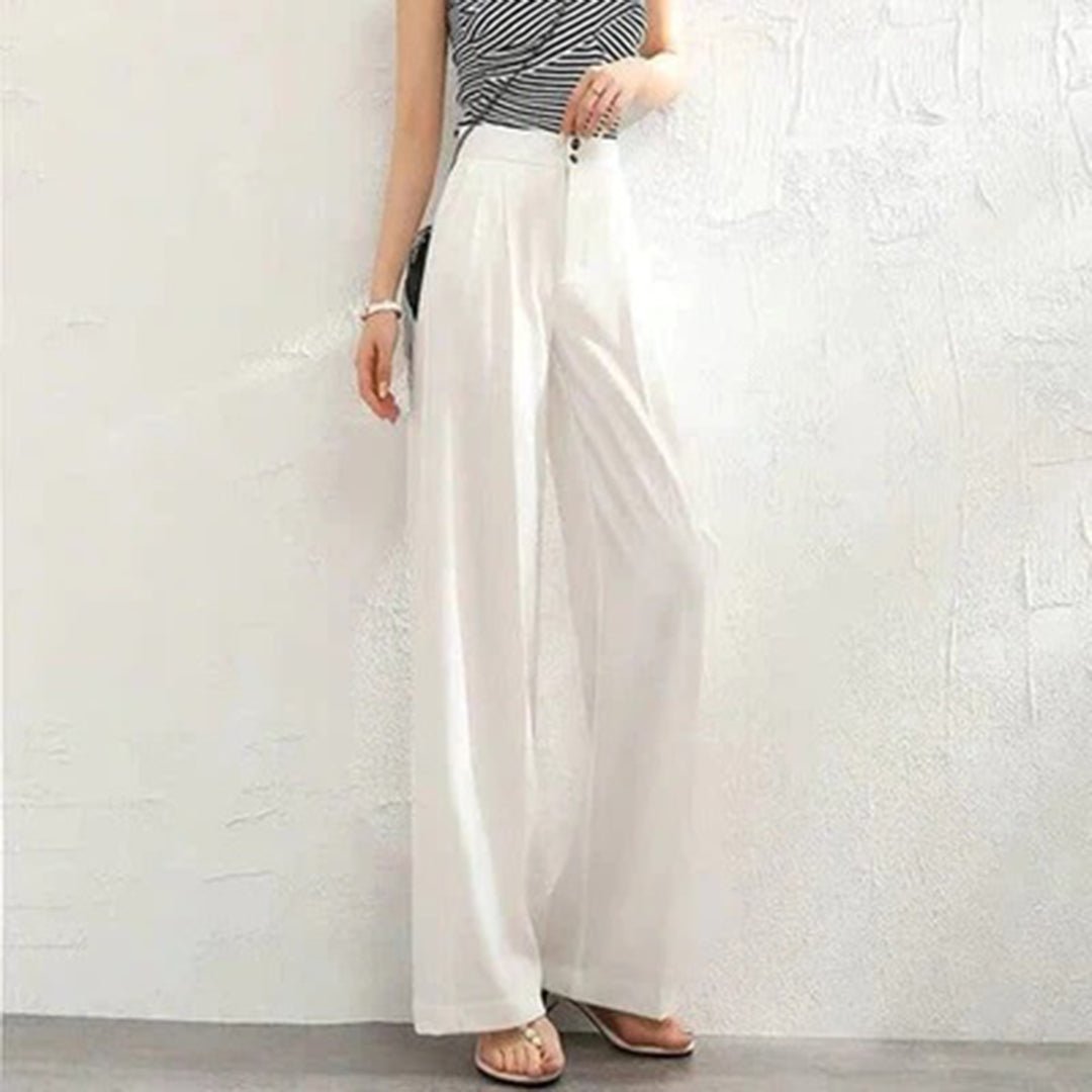 Women's Wide Leg High Waist Pants – White