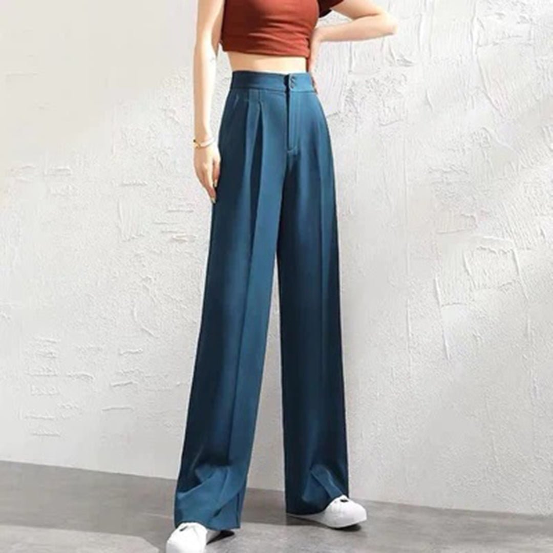Women's Wide Leg High Waist Pants – Blue