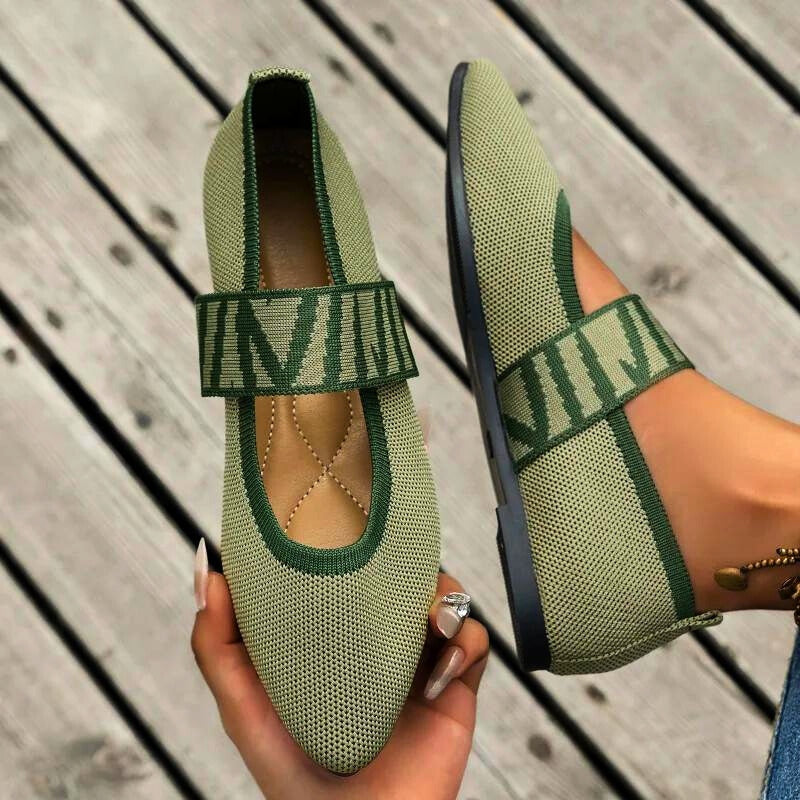 Women's Pointed Toe Mary Janes – Green