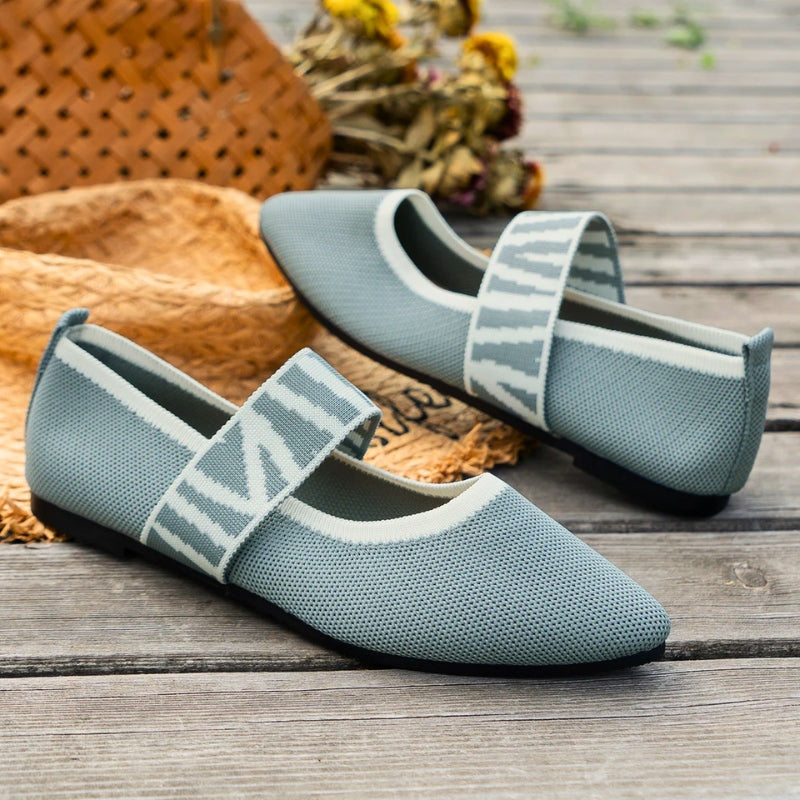 Women's Pointed Toe Mary Janes – Grey