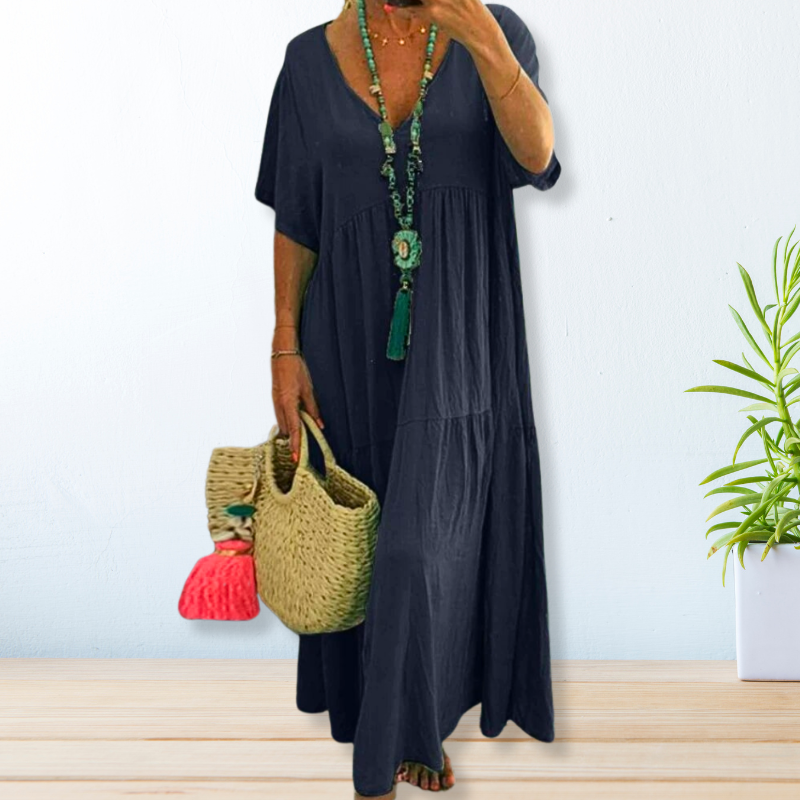 Women's V Neck Maxi Dress