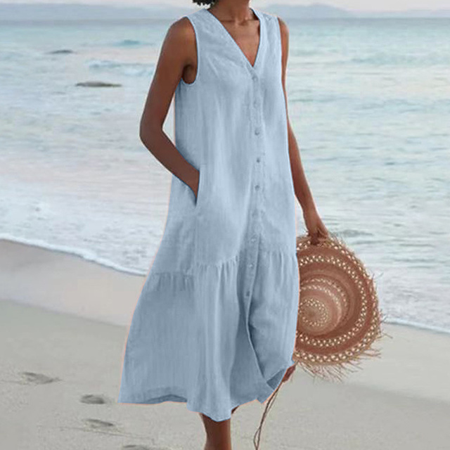 Women's Midi Dress – Blue