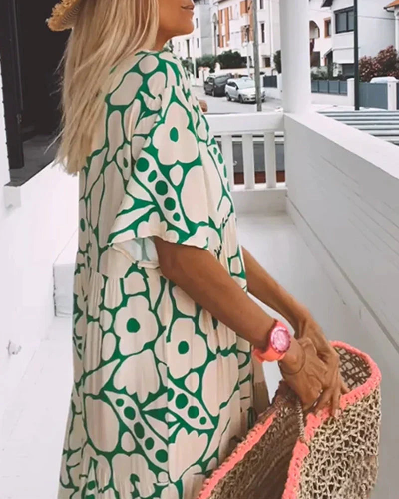 Women's V Neck Maxi Dress