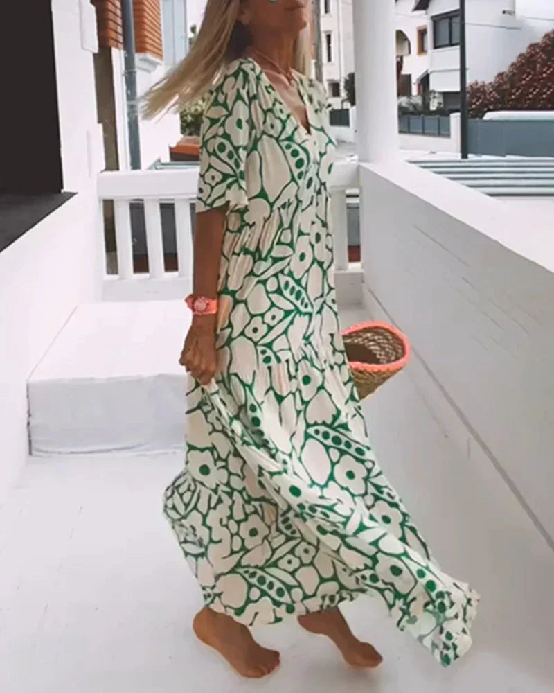 Women's V Neck Maxi Dress