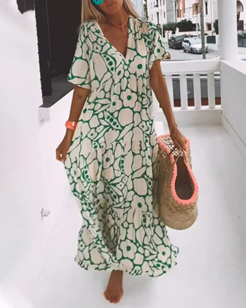 Women's V Neck Maxi Dress