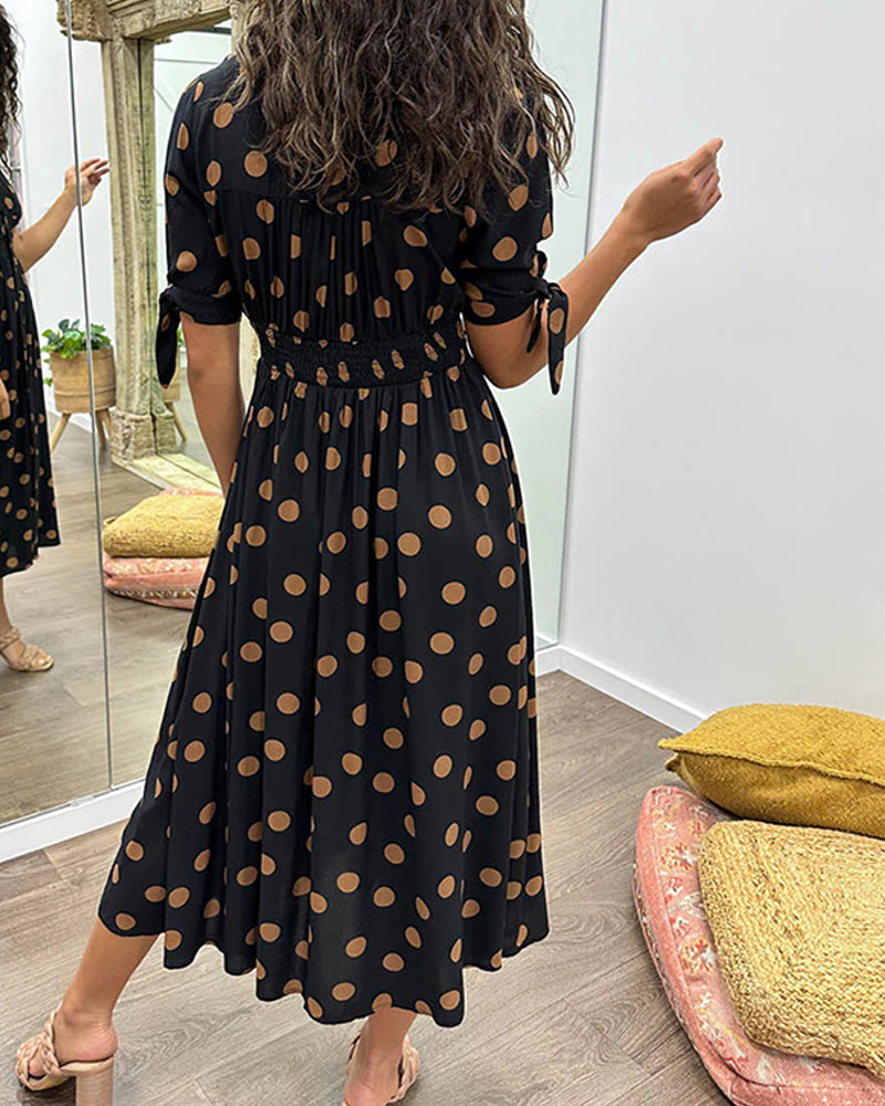 Women's V Neck Midi Dress