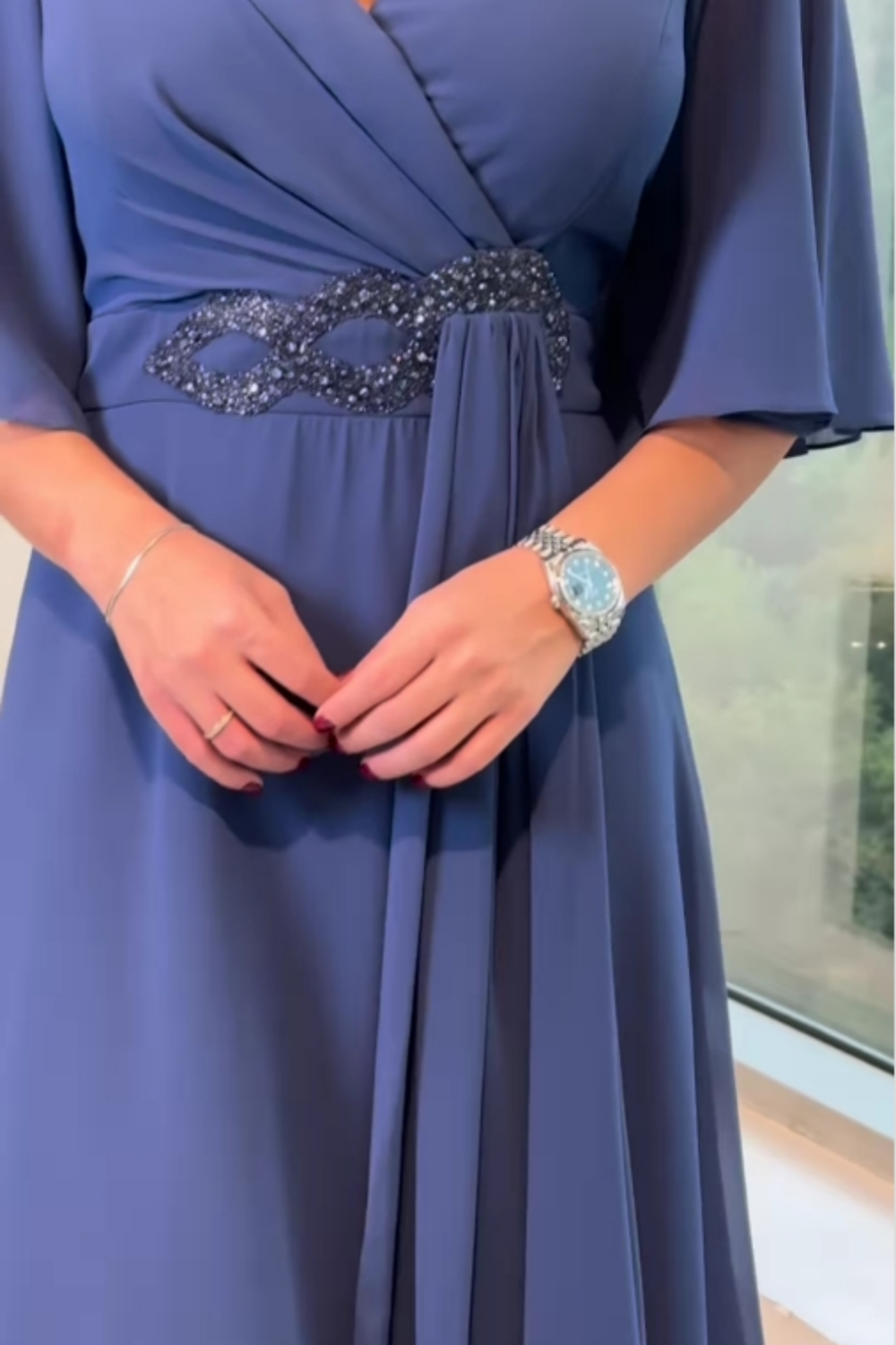 Women's V Neck Maxi Dress