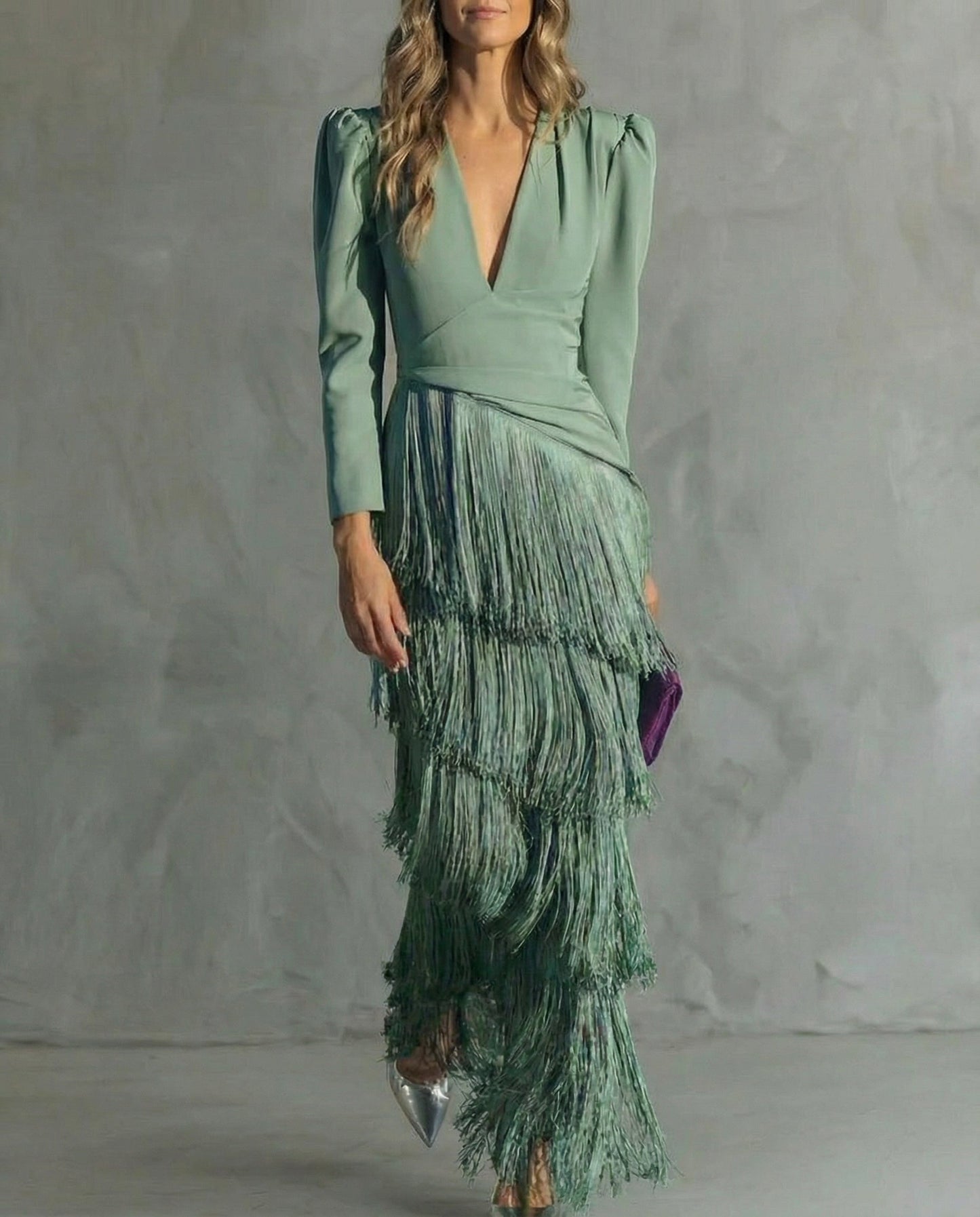 Women's V Neck Maxi Dress