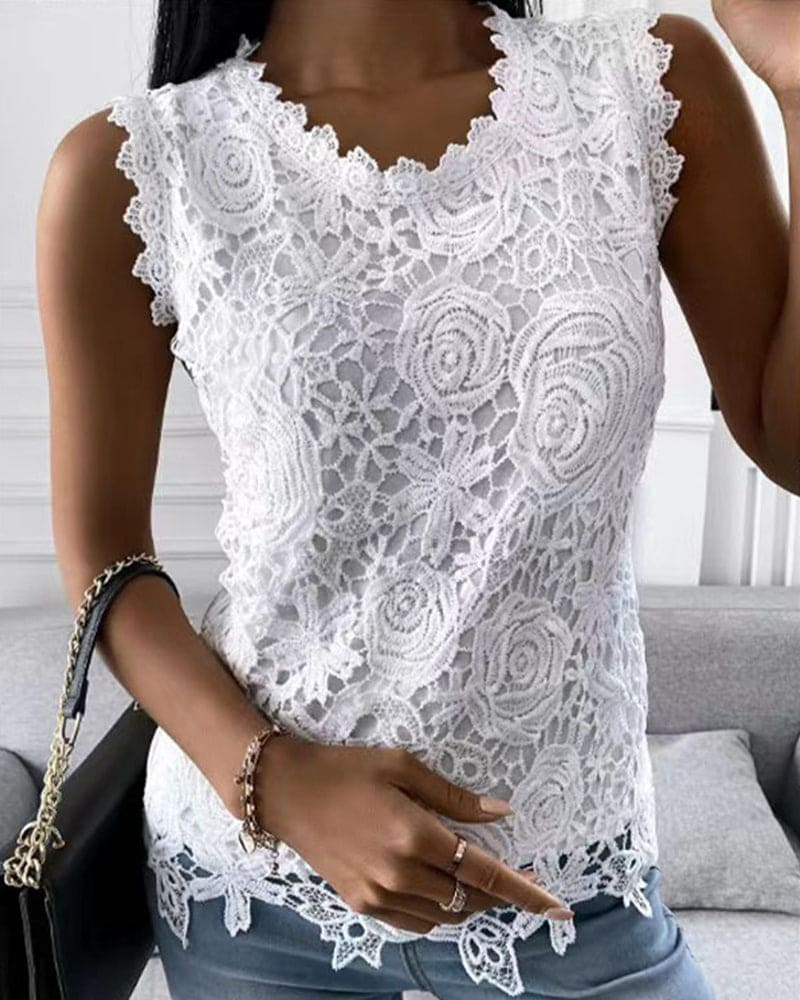 Women's Sleeveless Top – White