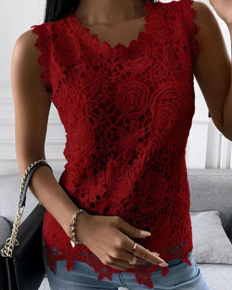 Women's Sleeveless Top – Red