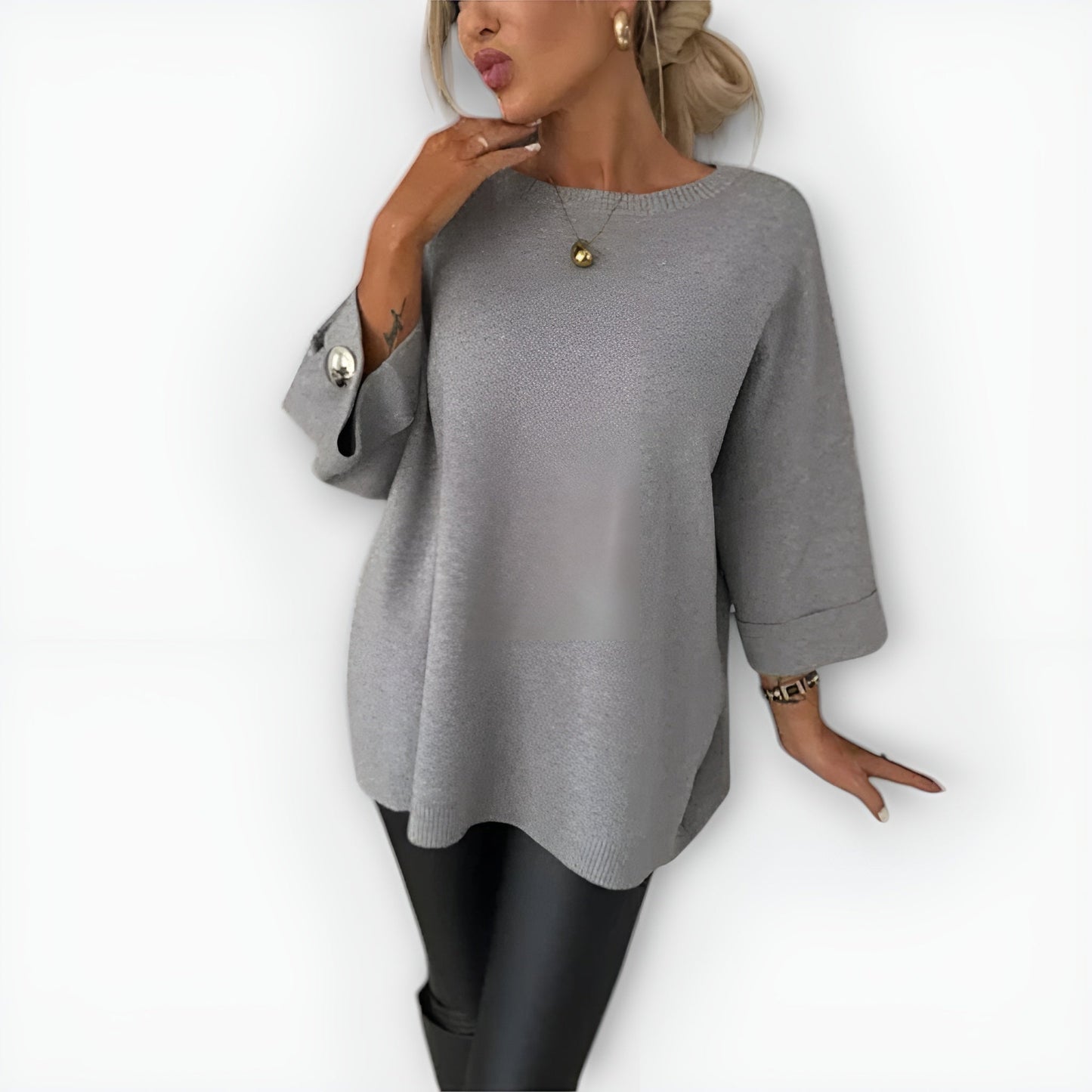 Women's Long Sleeve Pullover – Grey