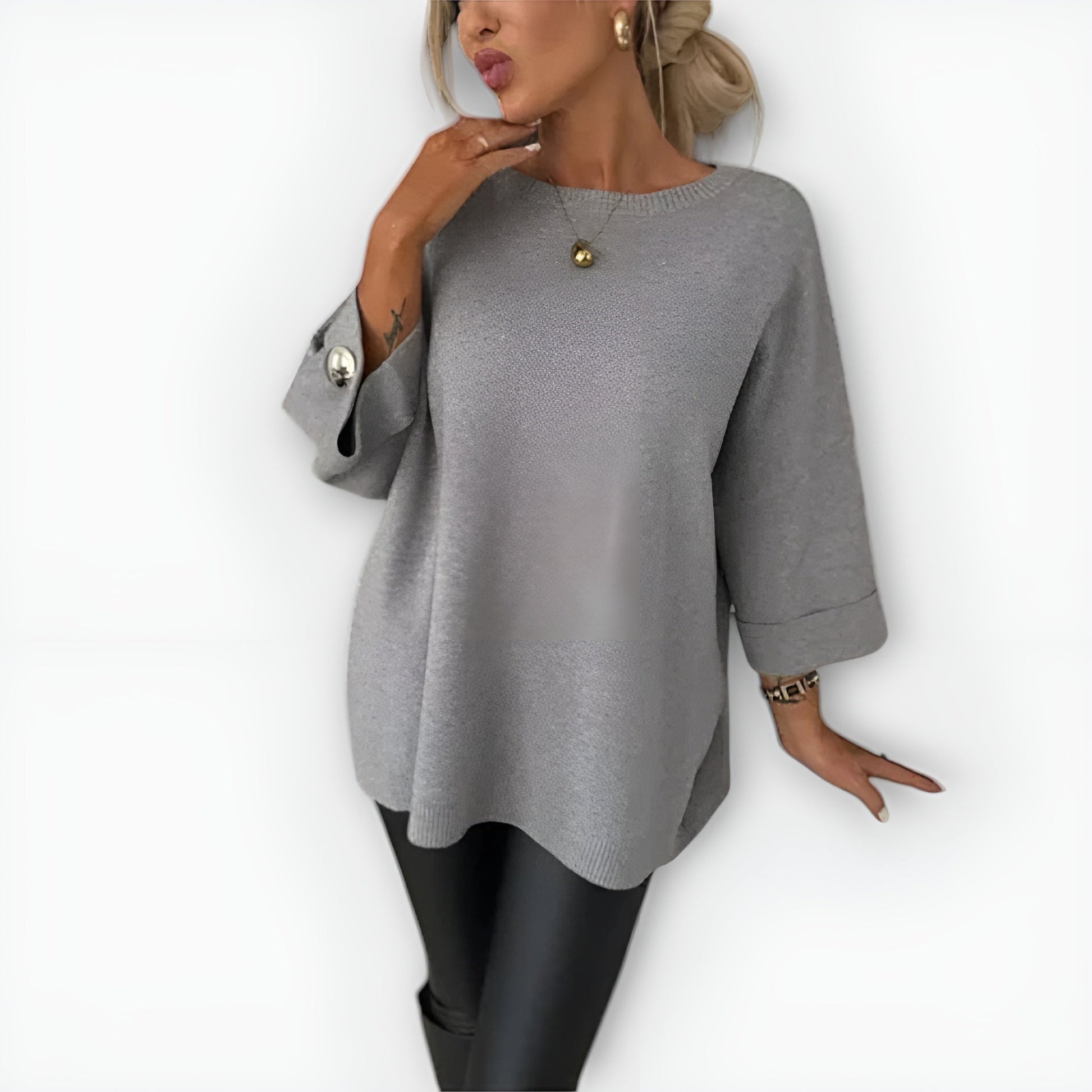 Women's Long Sleeve Pullover – Grey
