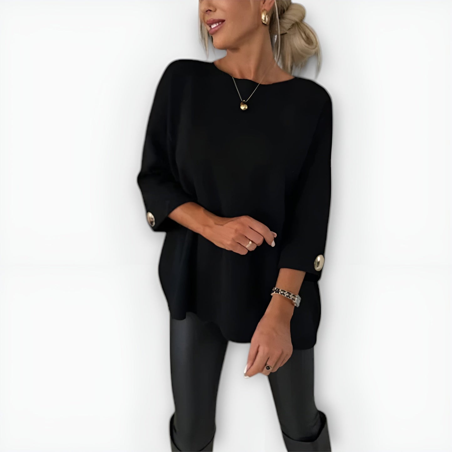 Women's Long Sleeve Pullover – Black