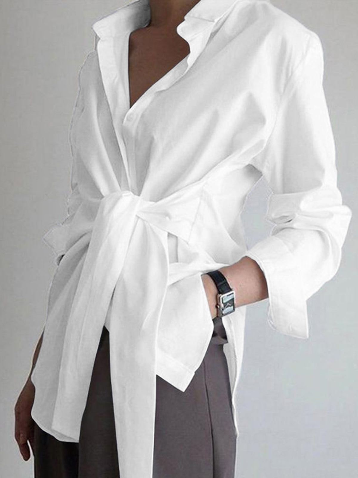Women's Long Sleeve Blouse – White