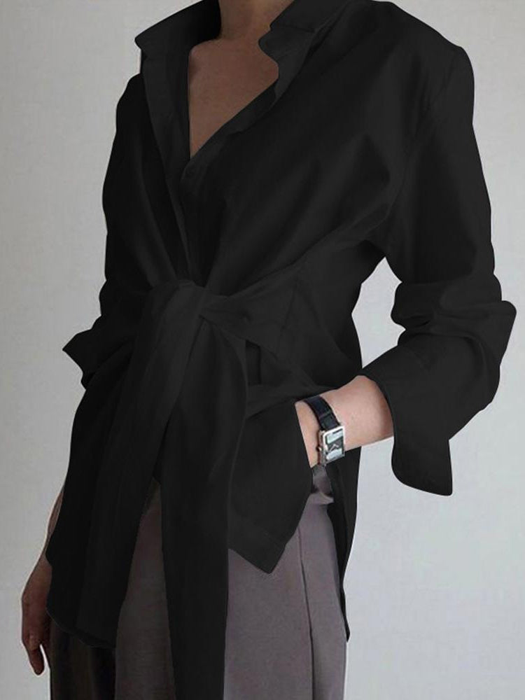 Women's Long Sleeve Blouse – Black