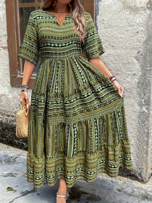 Women's V Neck Maxi Dress