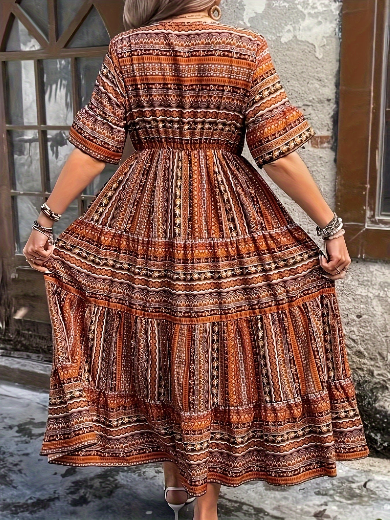 Women's V Neck Maxi Dress
