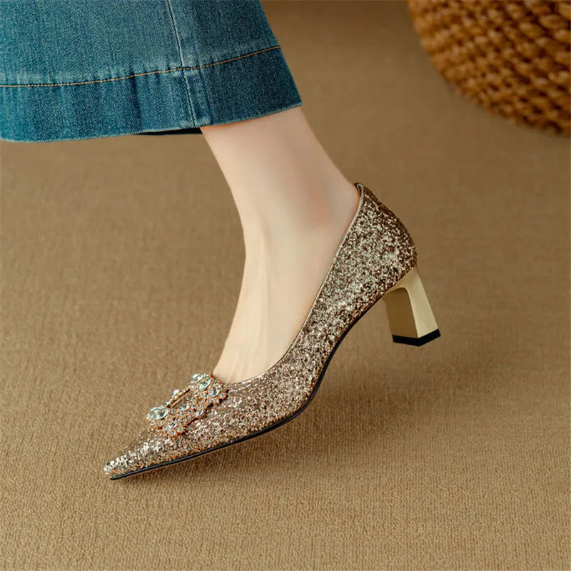 Women's Block Heel Pointed Toe Heels