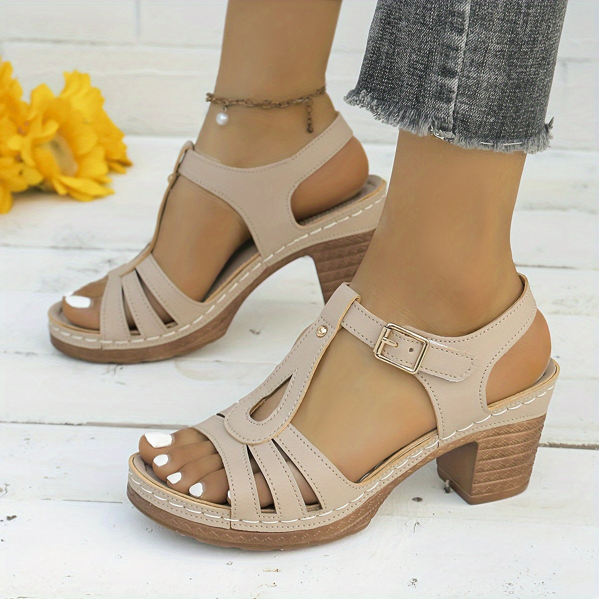 Women's Platform Buckle Sandals