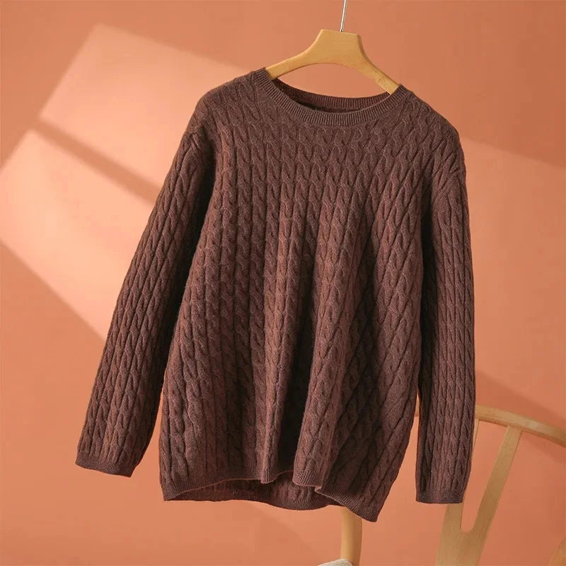 Women's Long Sleeve Sweater – Brown