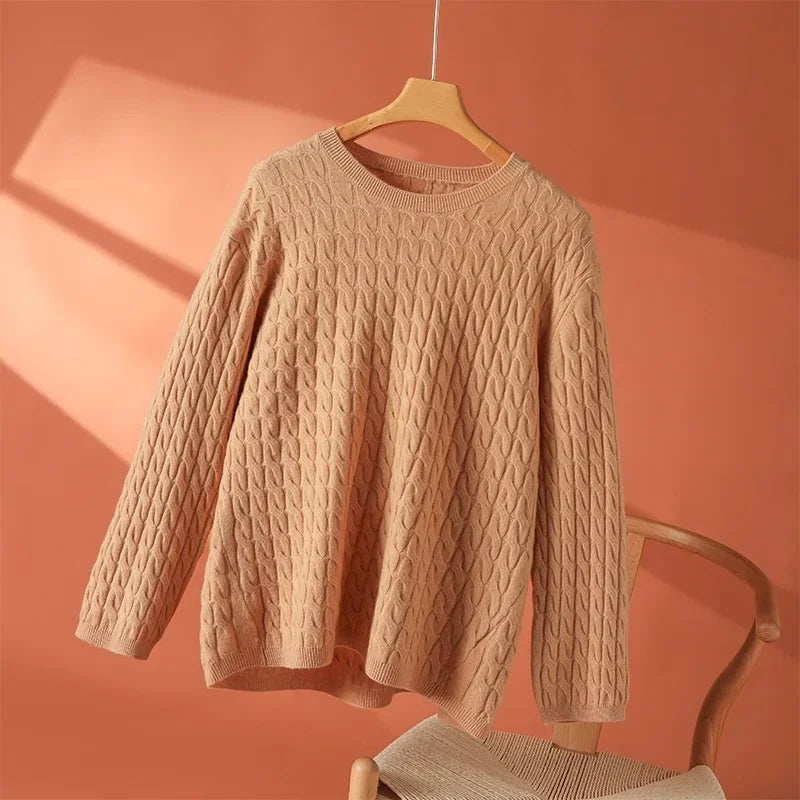 Women's Long Sleeve Sweater – Camel