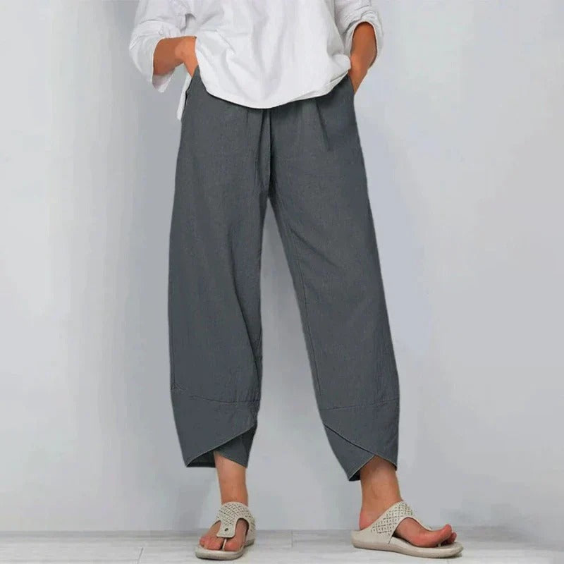 Women's Wide Leg Cropped Pants – Grey