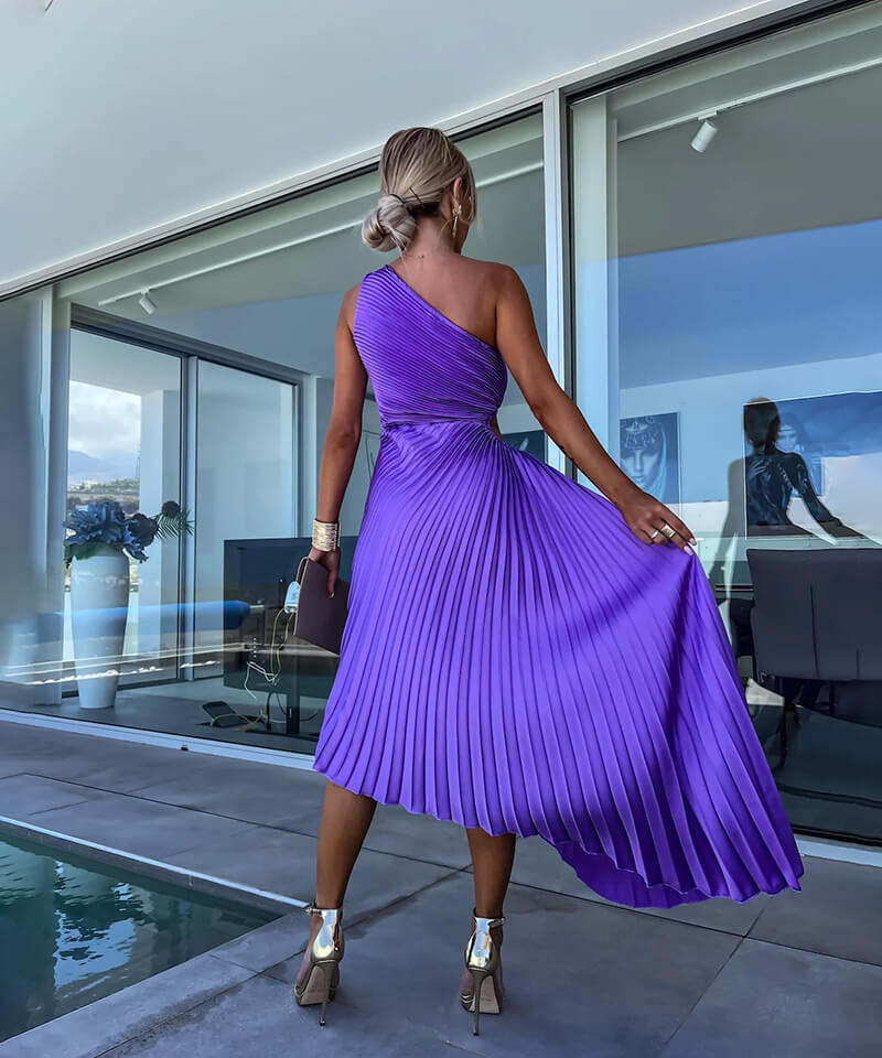 Women's One Shoulder Midi Dress