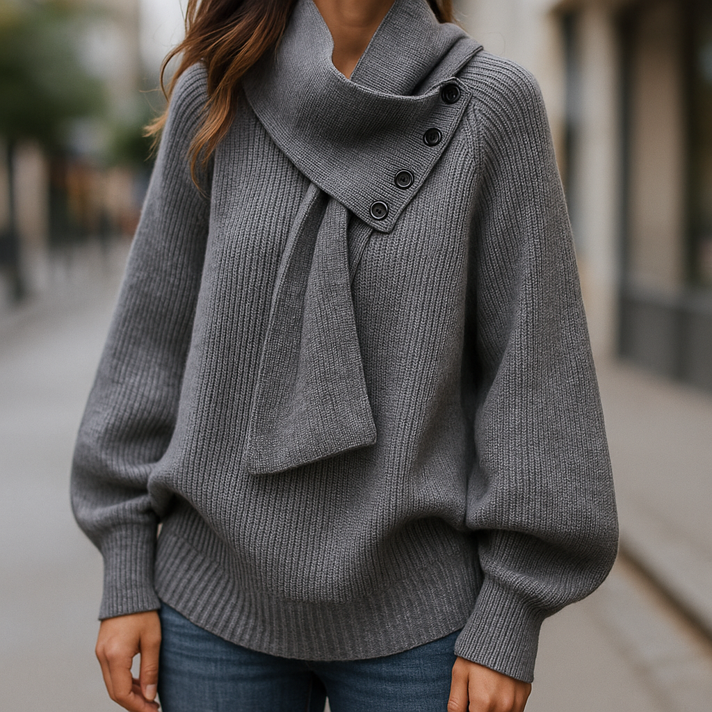Women's Cowl Neck Long Sleeve Sweater