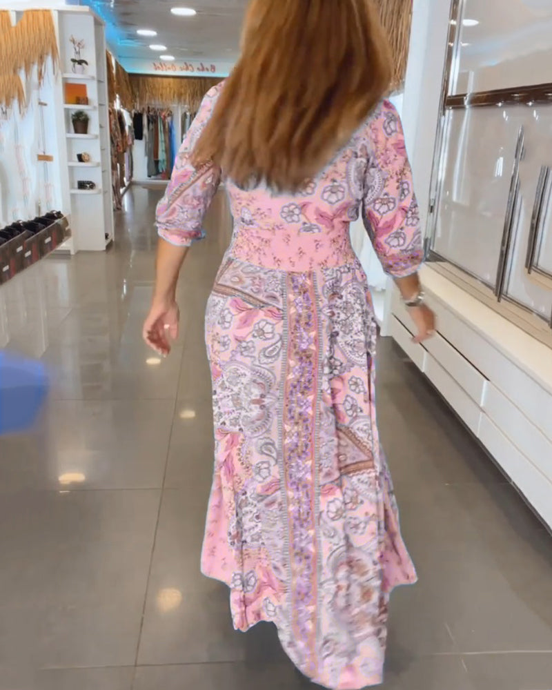 Women's V Neck Maxi Dress