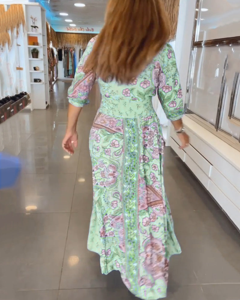 Women's V Neck Maxi Dress