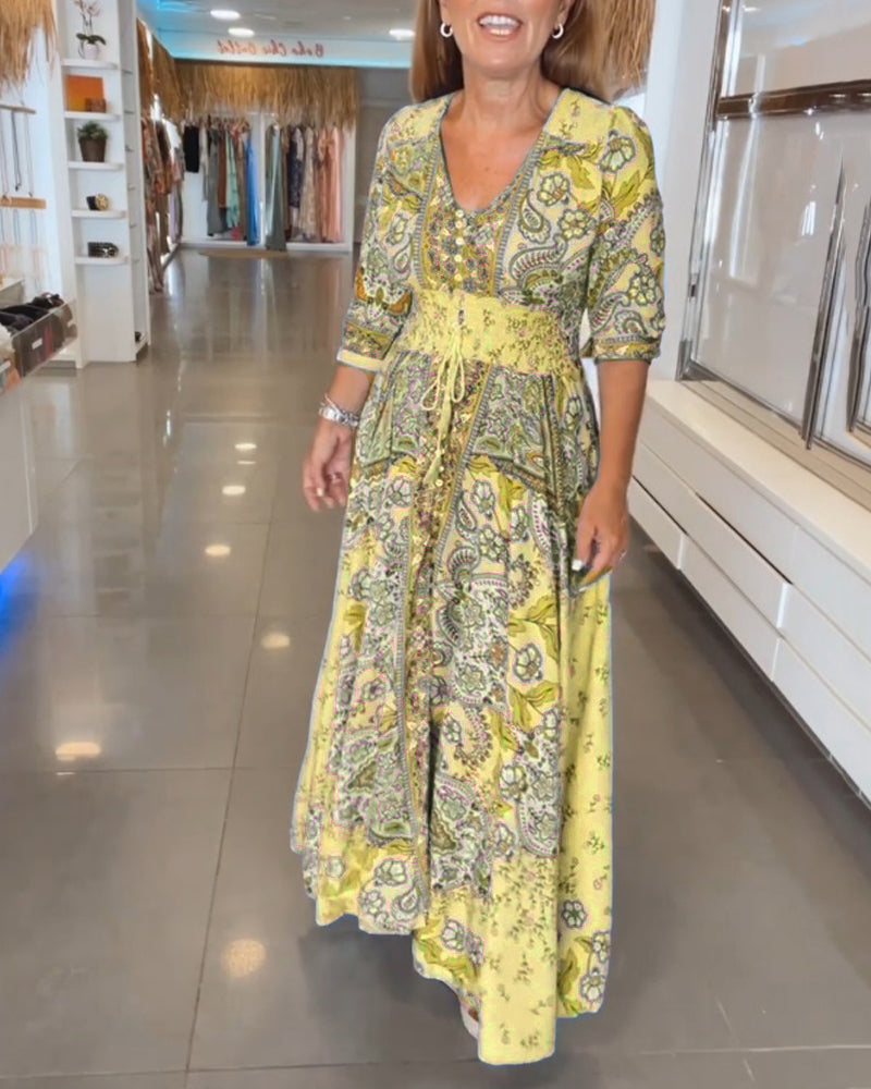 Women's V Neck Maxi Dress