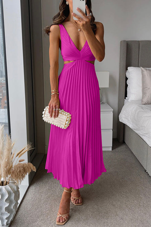 Women's V Neck Maxi Dress – Pink